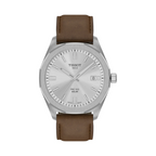 Tissot PRC 100 Solar Quartz Silver Dial Brown Leather Strap Watch for Men - T151.422.16.031.00