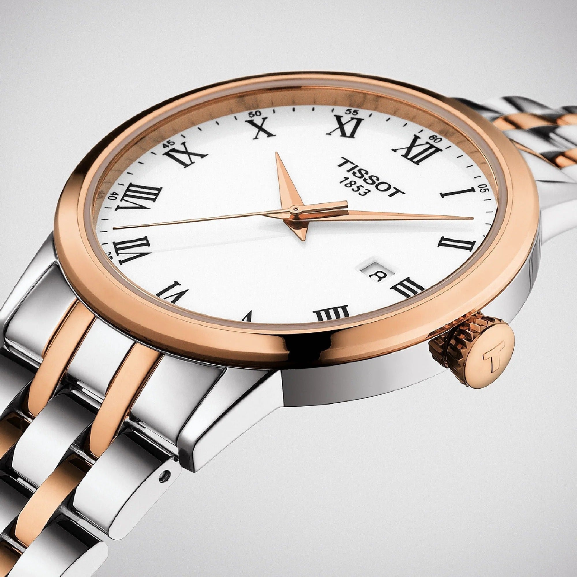 Tissot T Classic Dream Quartz White Dial Two Tone Steel Strap Watch for Men - T129.410.22.013.00