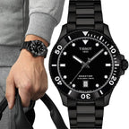Tissot Seastar 1000 Quartz Black Dial Black Steel Strap Watch for Men - T120.410.33.051.00