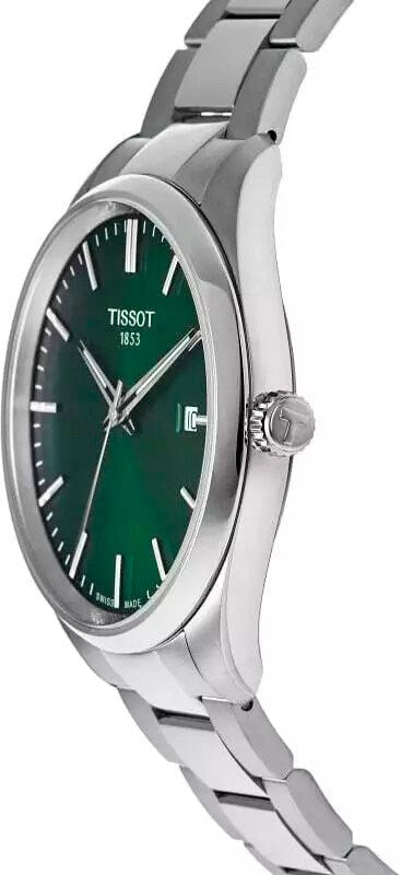 Tissot PR 100 Quartz Green Dial Silver Steel Strap Watch for Women - T150.210.11.091.00