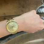 Tissot PR 100 Gold Dial Gold Steel Strap Watch for Women - T150.210.33.021.00
