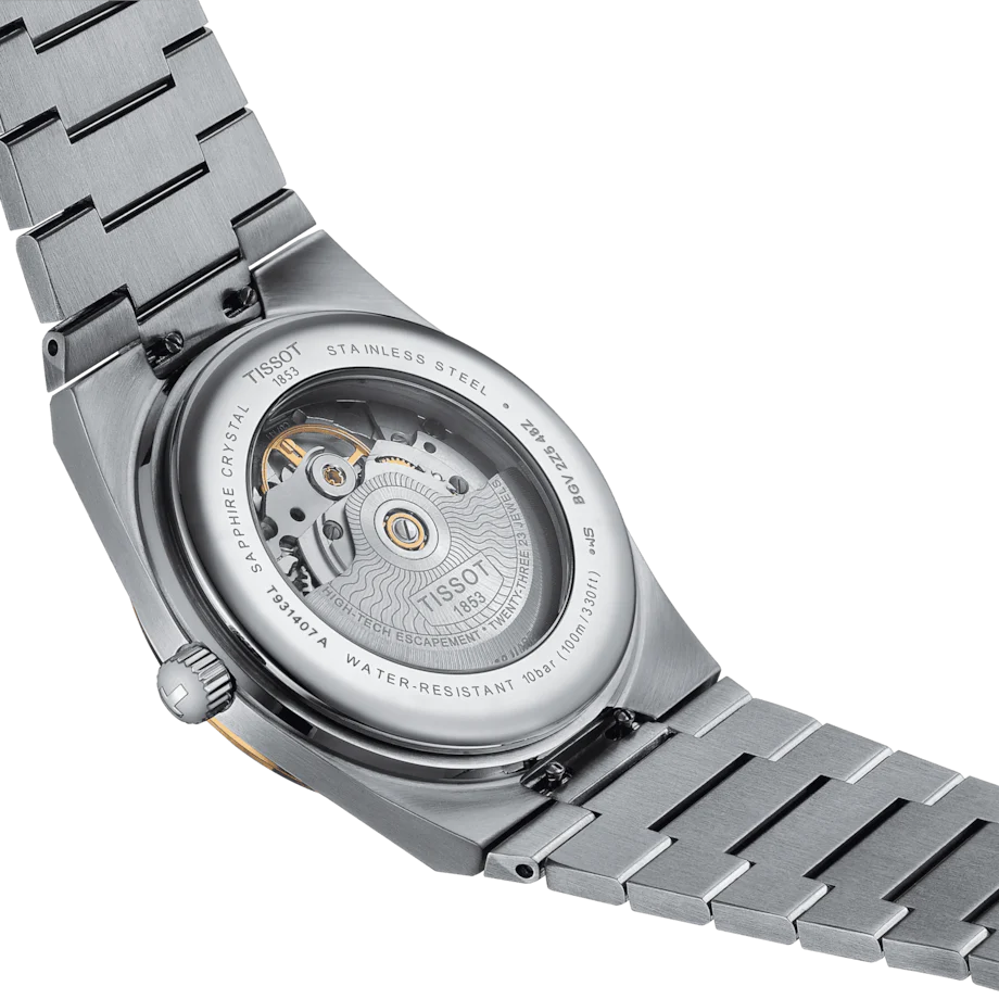 Tissot PRX Powermatic 80 Gold Automatic Silver Dial Silver Steel Strap Watch for Men - T931.407.41.031.01