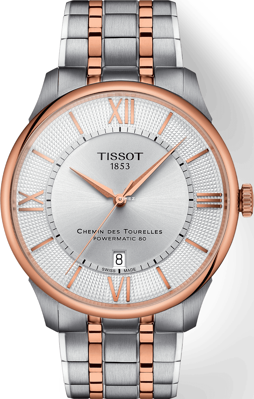Tissot Tissot Chemin Des Tourelles Powermatic 80 Silver Dial Two Tone Steel Strap Watch for Men - T139.407.22.038.00