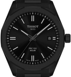 Tissot PRC 100 Solar Quartz Black Dial Black Steel Strap Watch for Men - T151.422.33.051.00