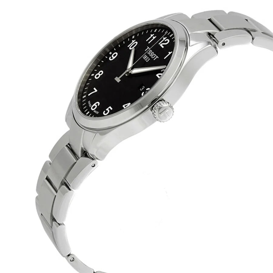 Tissot T-Sport Gent XL Black Dial Silver Steel Strap Watch for Men - T116.410.11.057.00