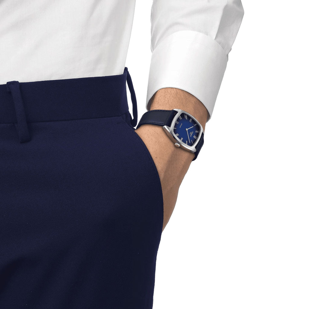 Tissot Stylist Quartz Blue Dial Blue Leather Strap Watch for Men - T159.909.16.043.00
