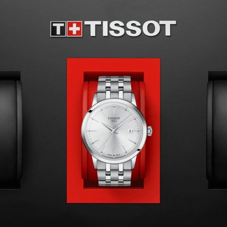 Tissot Classic Dream Silver Dial Silver Steel Strap Watch for Men - T129.410.11.031.00