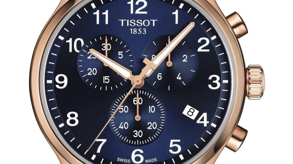 Tissot T-Sport Chrono XL Blue Dial Blue Leather Strap Watch for Men - T116.617.36.042.00