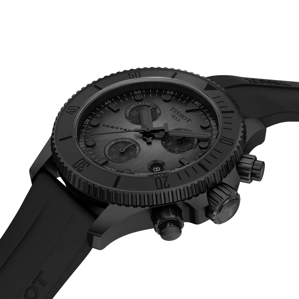 Tissot Seastar 1000 Chronograph Black Dial Black Rubber Strap Watch for Men - T120.217.37.061.00