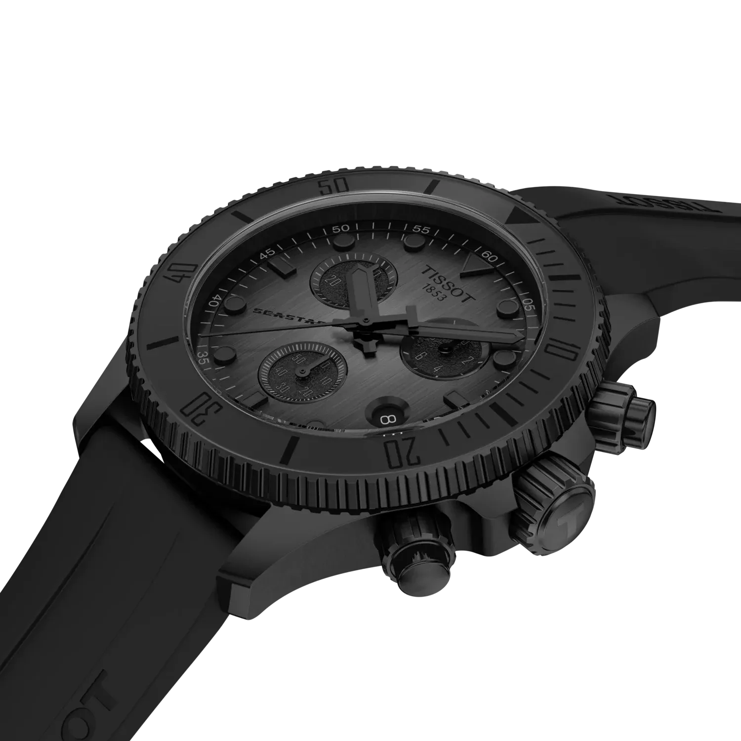 Tissot Seastar 1000 Chronograph Black Dial Black Rubber Strap Watch for Men - T120.217.37.061.00