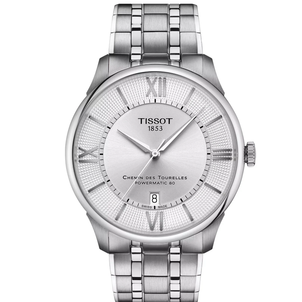 Tissot Chemin Des Tourelles Powermatic 80 Silver Dial Silver Steel Strap Watch for Men - T139.407.11.038.00