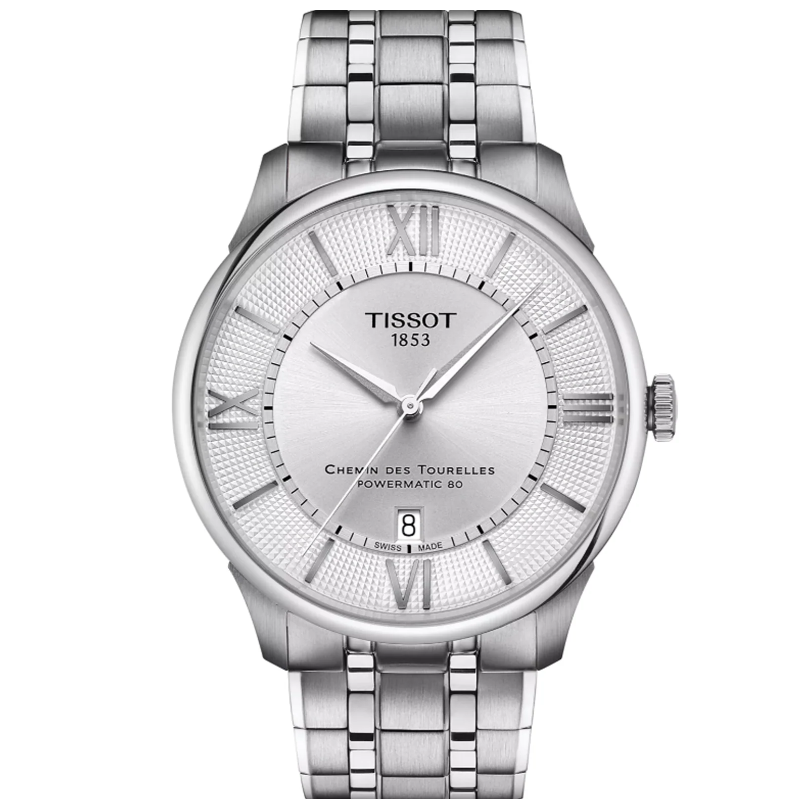 Tissot Chemin Des Tourelles Powermatic 80 Silver Dial Silver Steel Strap Watch for Men - T139.407.11.038.00
