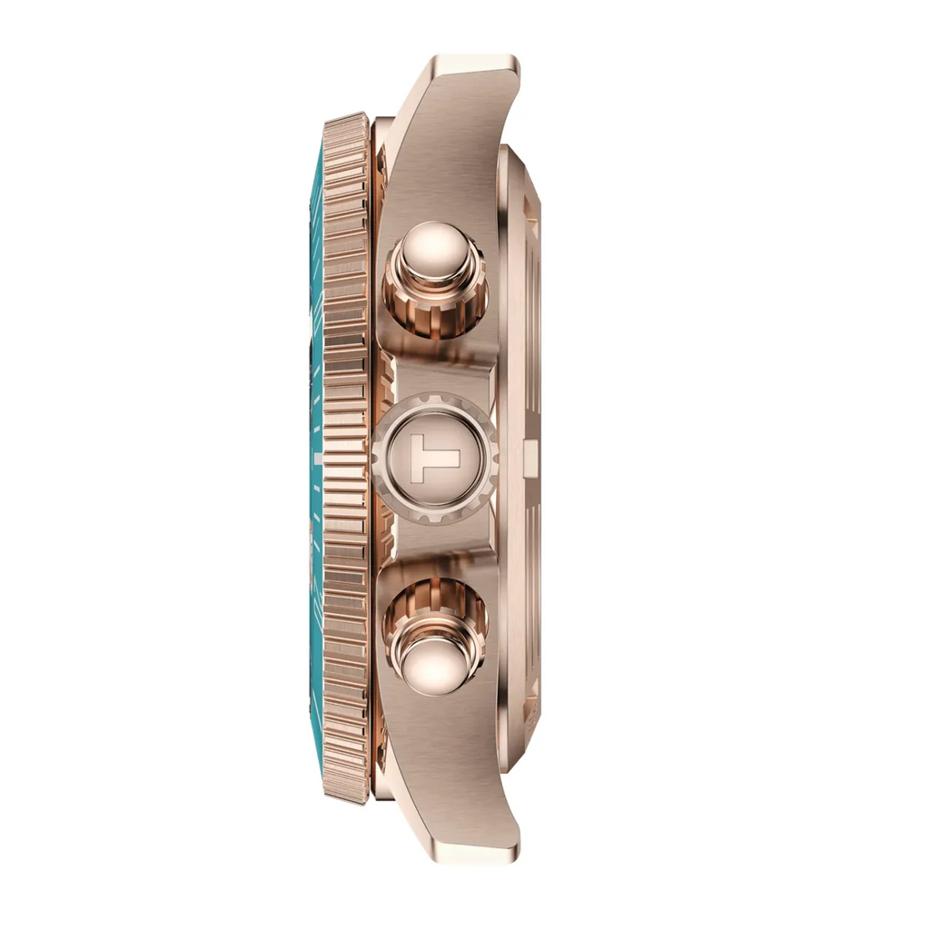 Tissot Seastar 1000 Chronograph Turqouise Dial Turqouise Rubber Strap Watch for Women - T120.217.37.041.00