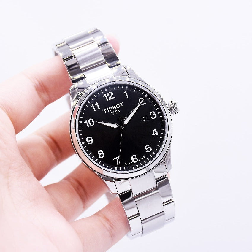Tissot T-Sport Gent XL Black Dial Silver Steel Strap Watch for Men - T116.410.11.057.00