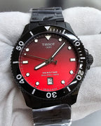Tissot Seastar 1000 Red Dial Black Steel Strap Watch for Men - T120.410.33.421.00