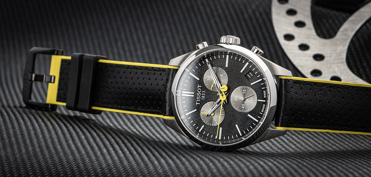 Tissot PR 100 Tour De France Chronograph Black Dial Silver Steel Strap Watch for Men - T150.417.11.051.00