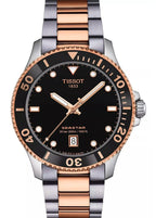 Tissot Seastar 1000 Quartz Black Dial Two Tone Steel Strap Watch for Men - T120.410.22.051.01