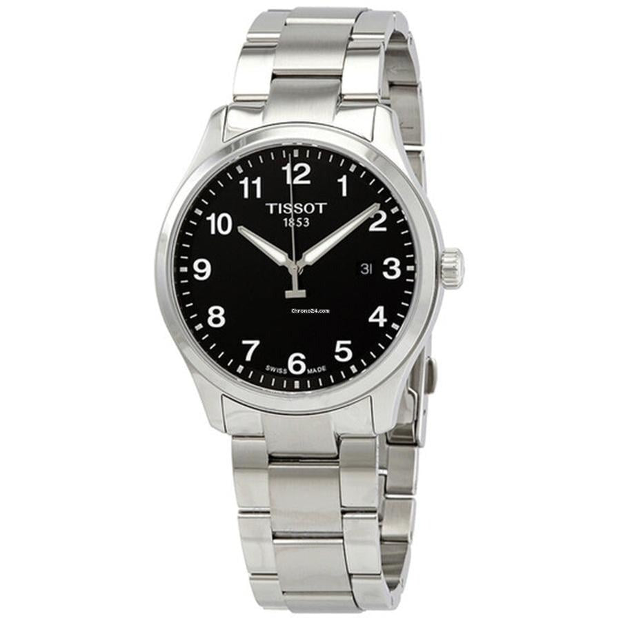 Tissot T-Sport Gent XL Black Dial Silver Steel Strap Watch for Men - T116.410.11.057.00