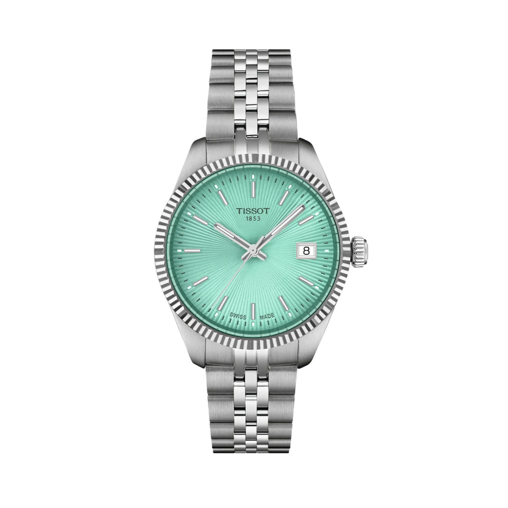 Tissot Ballade Quartz Green Dial Silver Steel Strap Watch for Women - T156.210.11.091.00