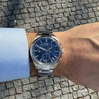 Tissot PR 100 Chronograph Blue Dial Silver Steel Strap Watch for Men - T150.417.11.041.00