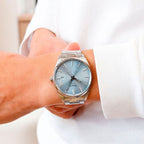 Tissot PR 100 Ice Blue Dial Silver Steel Strap Watch for Men - T150.410.11.351.00