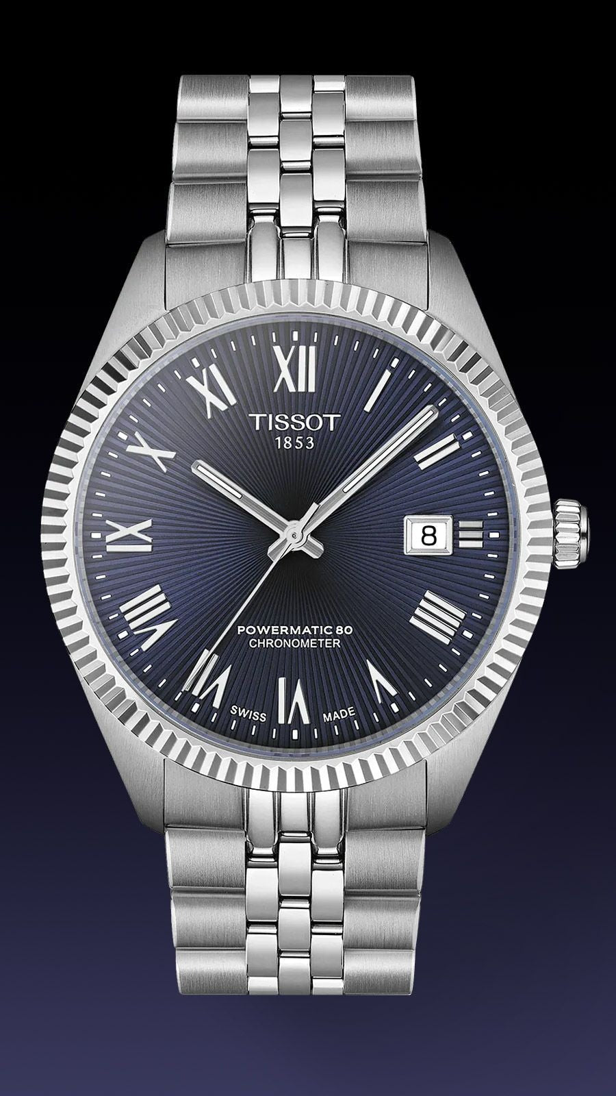 Tissot Ballade Powermatic 80 COSC Blue Dial Silver Steel Strap Watch for Men - T156.408.11.043.00