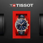 Tissot T-Sport Chrono XL Blue Dial Blue Leather Strap Watch for Men - T116.617.36.042.00