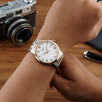 Tissot T Classic Dream Quartz White Dial Two Tone Steel Strap Watch for Men - T129.410.22.013.00