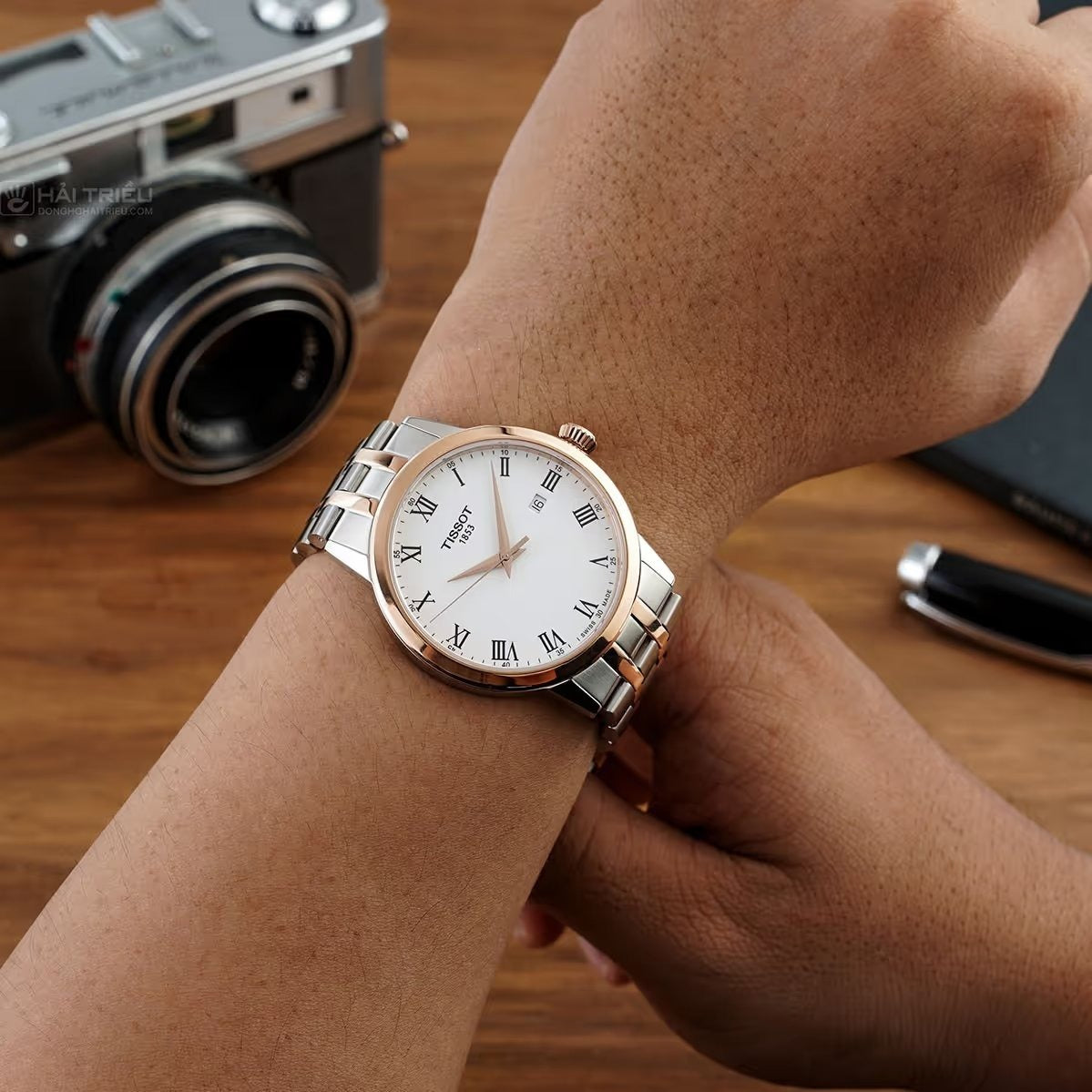Tissot T Classic Dream Quartz White Dial Two Tone Steel Strap Watch for Men - T129.410.22.013.00