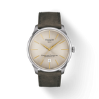 Tissot Chemin des Tourelles Automatic Powermatic 80 Ivory Dial Green Leather Strap Watch for Men - T139.407.16.261.00