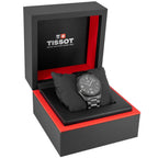 Tissot PRC 100 Solar Quartz Black Dial Black Steel Strap Watch for Men - T151.422.33.051.00