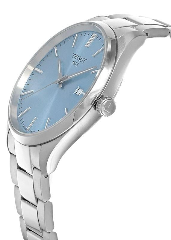 Tissot PR 100 Ice Blue Dial Silver Steel Strap Watch for Men - T150.410.11.351.00