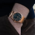 Tissot PRX Powermatic 80 Blue Dial Rose Gold Steel Strap Watch for Men - T137.407.33.041.00