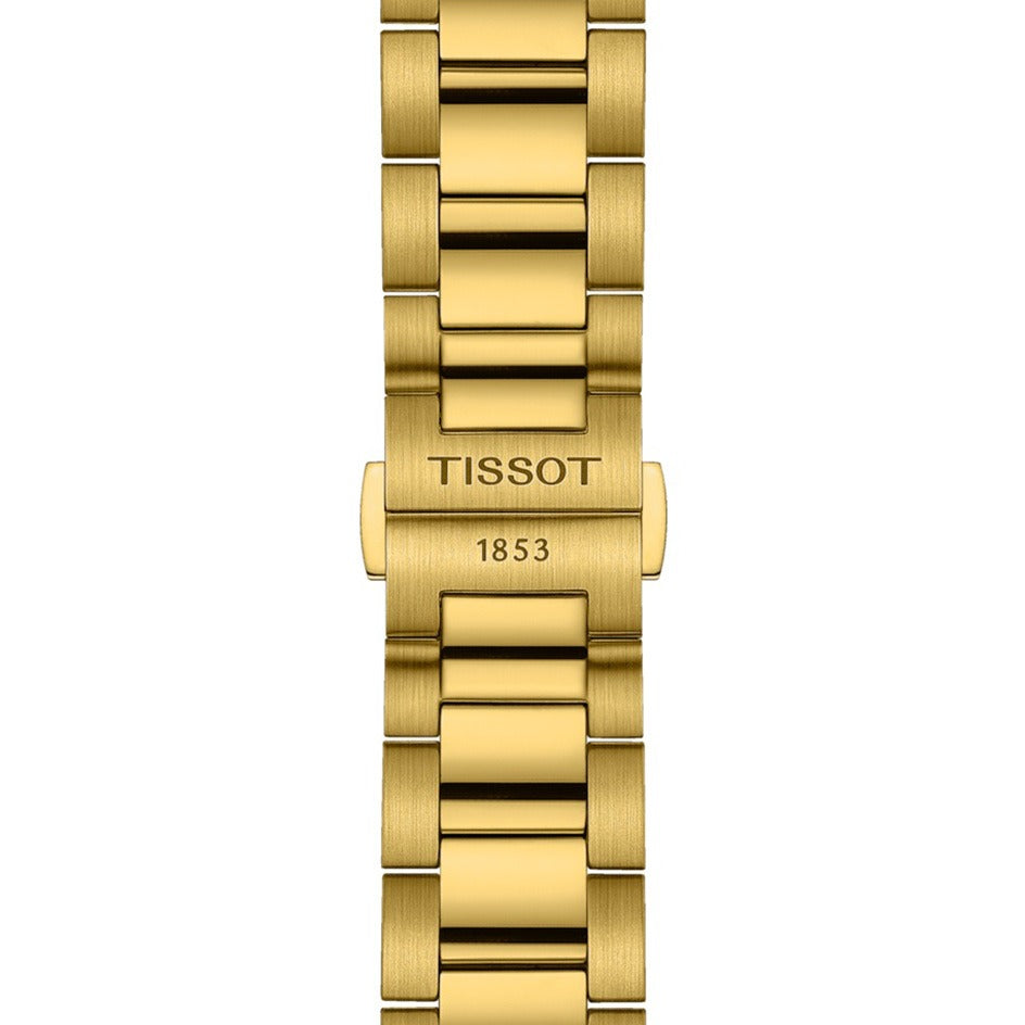Tissot PR 100 Chronograph White Dial Gold Steel Strap Watch for Men - T150.417.33.031.00