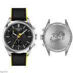 Tissot PR 100 Tour De France Chronograph Black Dial Silver Steel Strap Watch for Men - T150.417.11.051.00