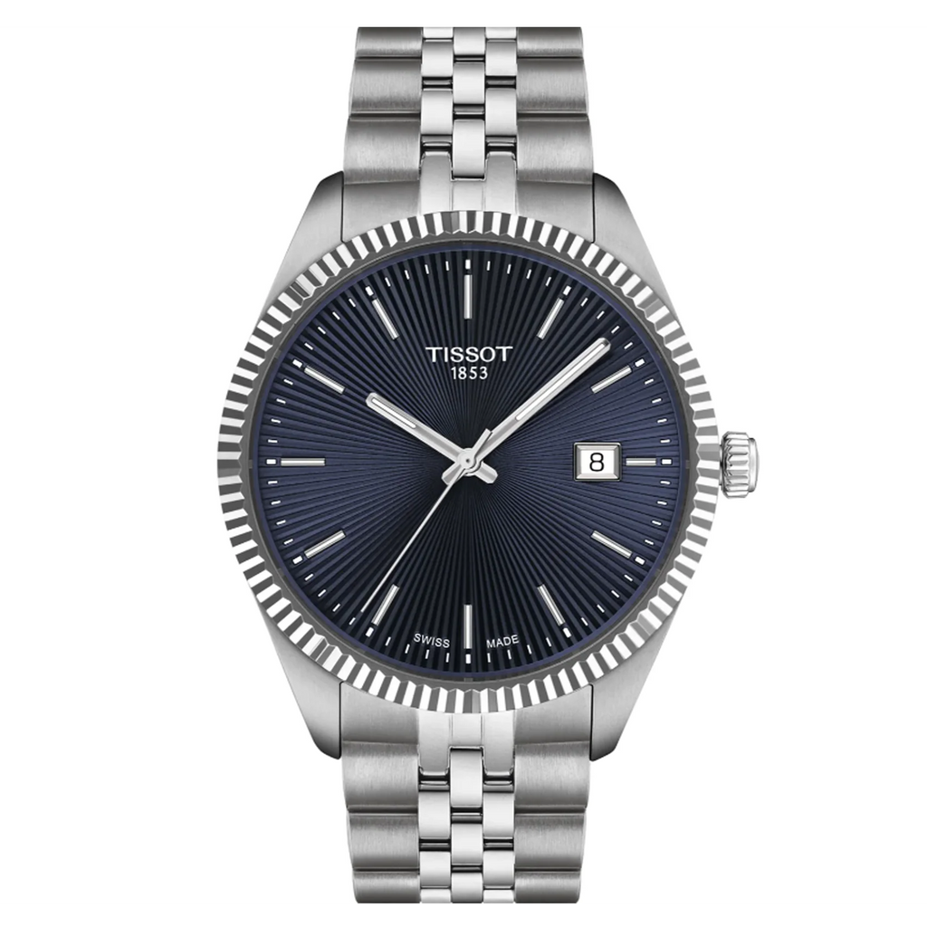 Tissot Ballade Quartz Blue Dial Silver Steel Strap Watch for Men - T156.410.11.041.00