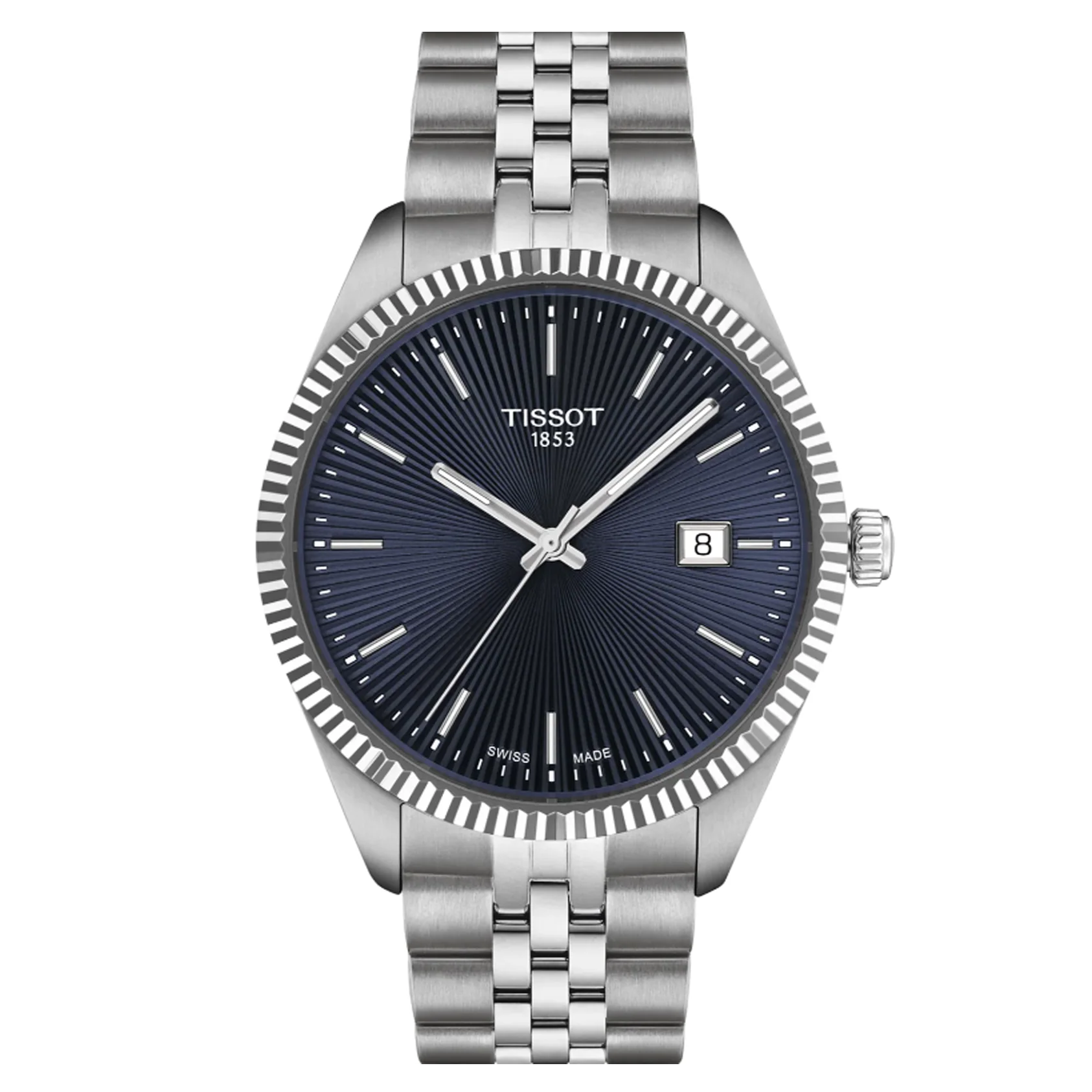 Tissot Ballade Quartz Blue Dial Silver Steel Strap Watch for Men - T156.410.11.041.00