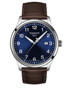Tissot T-Sport Gent XL Blue Dial Brown Leather Strap Watch for Men - T116.410.16.047.00