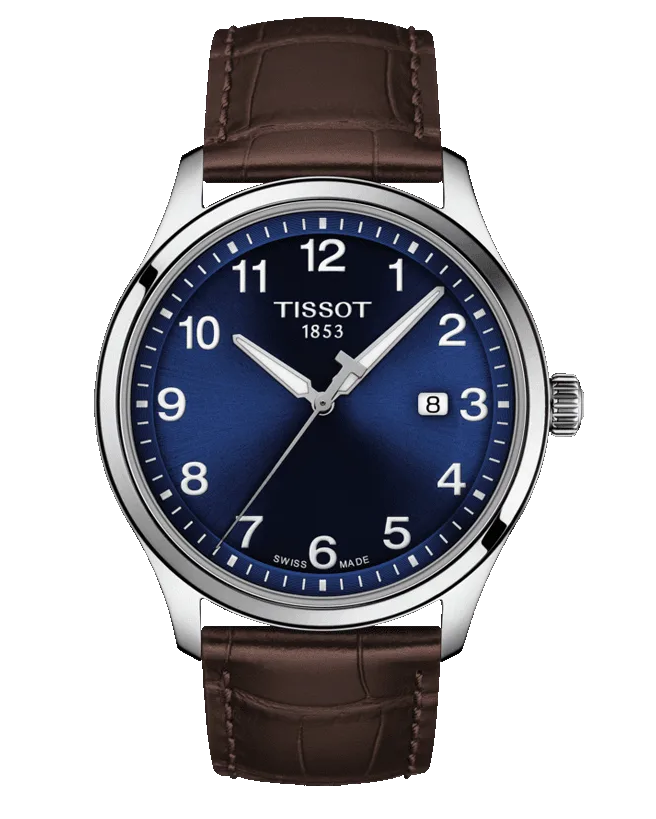Tissot T-Sport Gent XL Blue Dial Brown Leather Strap Watch for Men - T116.410.16.047.00