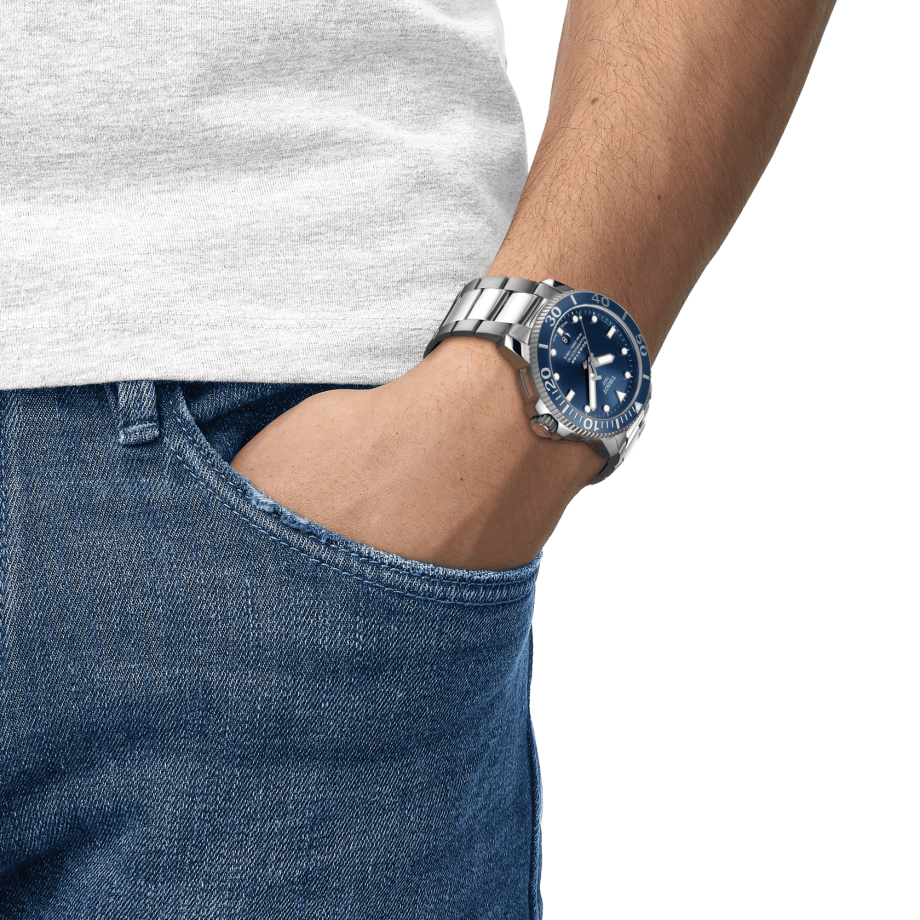 Tissot Seastar 1000 Powermatic 80 Blue Dial Silver Steel Strap Watch for Men - T120.407.11.041.03