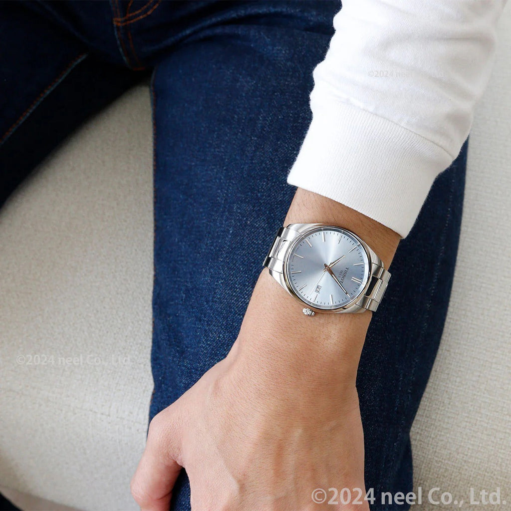 Tissot PR 100 Ice Blue Dial Silver Steel Strap Watch for Men - T150.410.11.351.00