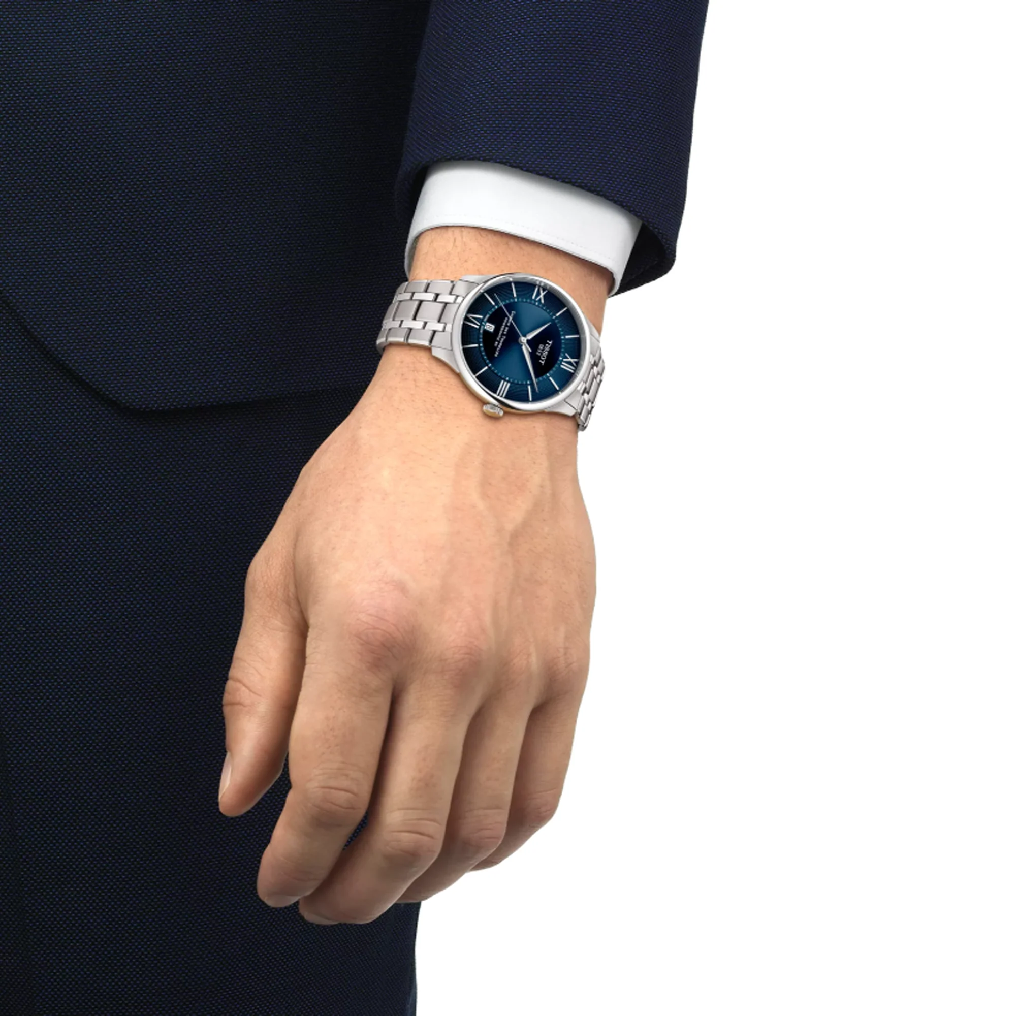 Tissot Chemin Des Tourelles Powermatic 80 Blue Dial Silver Steel Strap Watch for Men - T139.407.11.048.00
