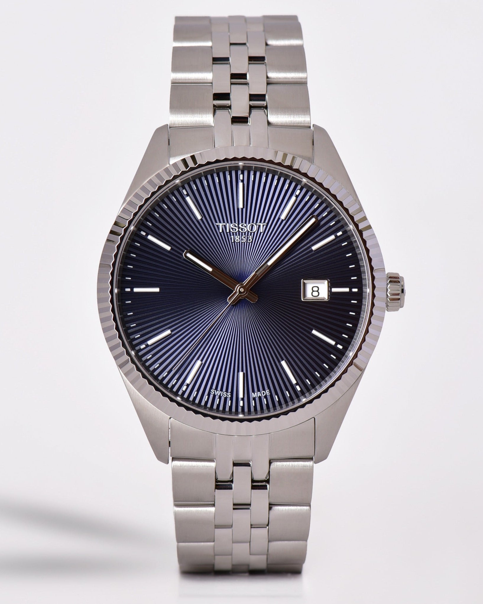 Tissot Ballade Quartz Blue Dial Silver Steel Strap Watch for Men - T156.410.11.041.00