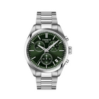 Tissot PR 100 Chronograph Green Dial Silver Steel Strap Watch for Men - T150.417.11.091.00