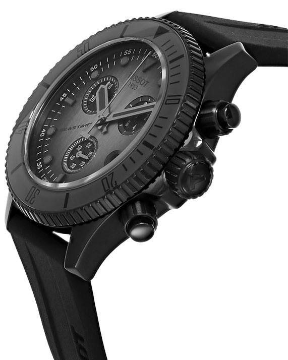 Tissot Seastar 1000 Chronograph Black Dial Black Rubber Strap Watch for Men - T120.217.37.061.00