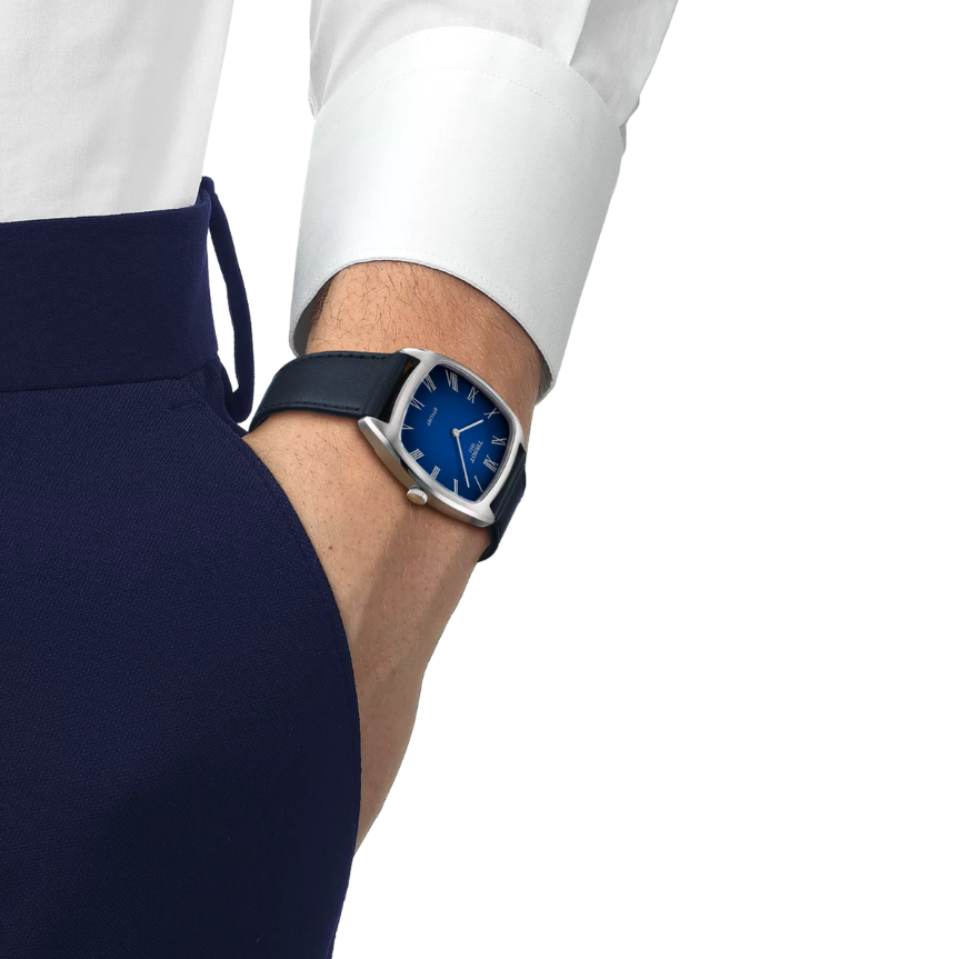 Tissot Stylist Quartz Blue Dial Blue Leather Strap Watch for Men - T159.909.16.043.00
