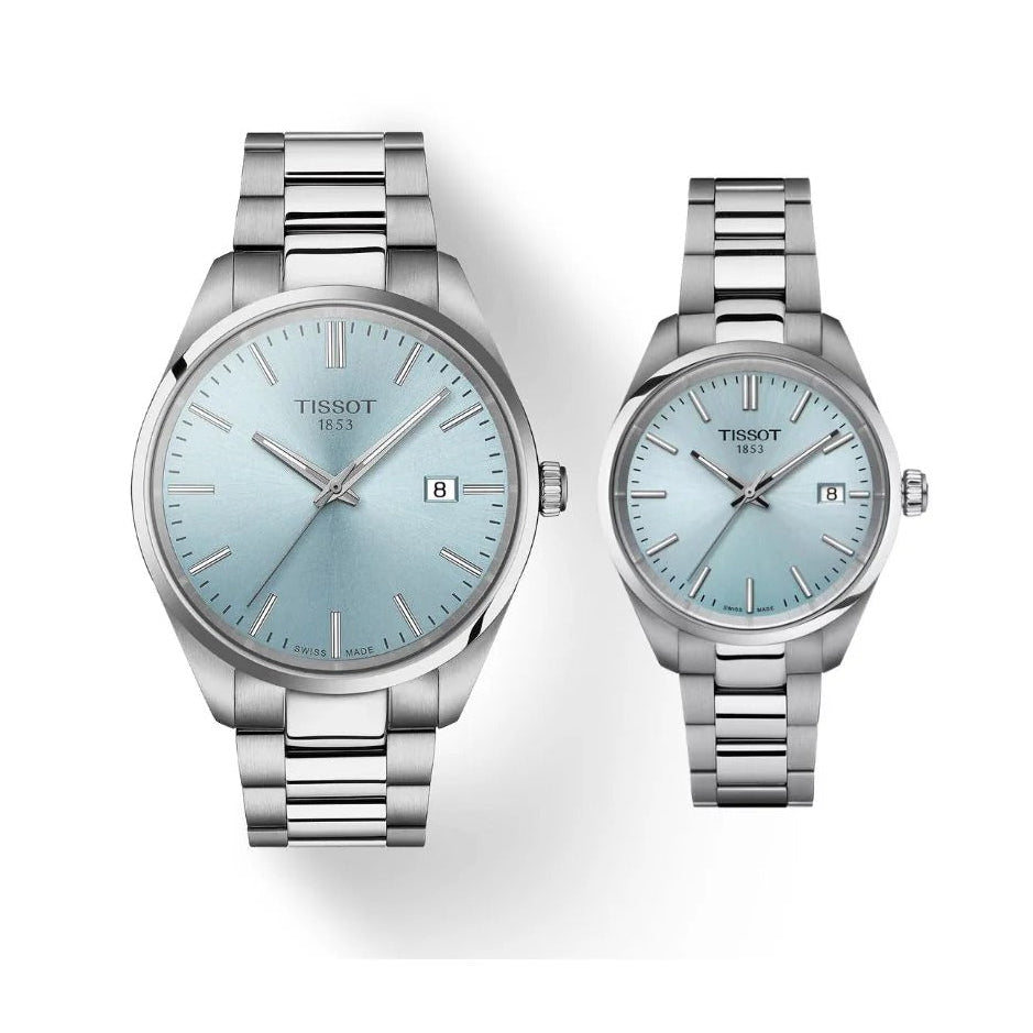 Tissot PR 100 Ice Blue Dial Silver Steel Strap Watch for Men - T150.410.11.351.00