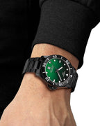 Tissot Tissot Seastar 1000 Quartz Green Dial Black Steel Strap Watch for Men - T120.410.33.091.00