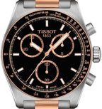 Tissot PR516 Chronograph Black Dial Two Tone Steel Strap Watch for Men - T149.417.22.051.01