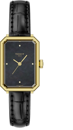 Tissot SRV Black Mother of Pearl Dial Black Leather Strap Watch for Women - T160.110.36.126.00